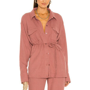 L'Academie Textured Mauve Dausha Top Shirt Jacket Size M